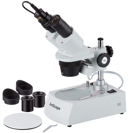 AmScope Se306r-p-e 20 x -40 X stéréo deux lumière microscope avec caméra USB