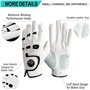 Lot de 2 gants de golf pour homme main gauche en cuir avec marqueur de balle - Gants doux et confortables - Poignées sportives -