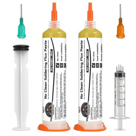 WAN2TLK No Clean Pâte à souder 60 ml – Flux de soudure de précision pour soudure électronique – Complet avec piston et pointe de