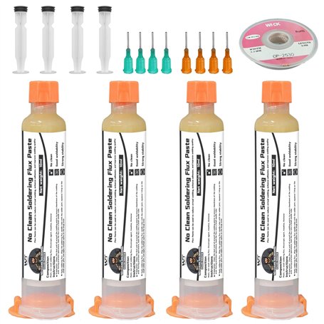 WAN2TLK No Clean Lot de 10 pâtes à souder 4 ml – Flux de soudure de précision pour soudure électronique – Complet avec piston et