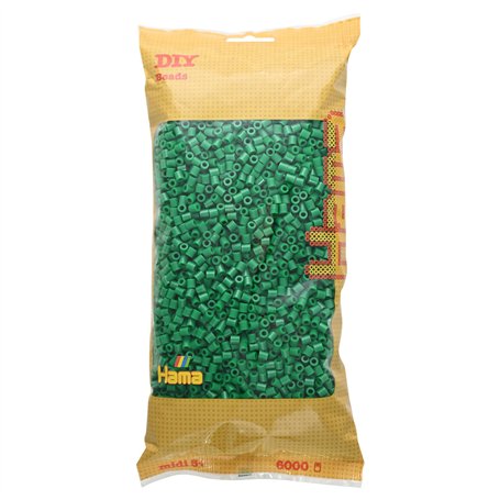 Hama - 205-10 - Loisirs Créatifs - Sachet 6000 Perles à Repasser - Taille Midi - Vert