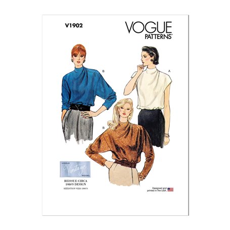 Vogue Patterns V1902A5 Haut/gilet pour femme A5 (34-36-38-40-42)