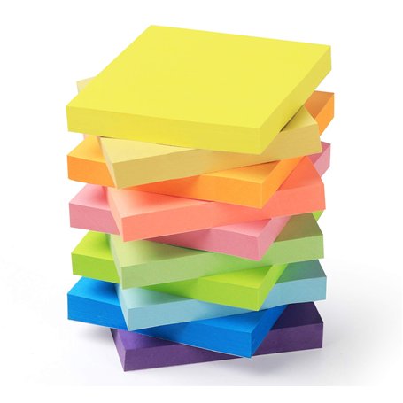 Agoer 1000 Feuillets Notes Sticky Notes de 10 Couleurs Vives