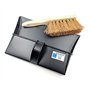 Pelle à poussière, cendre avec couvercle en métal noir et brosse souple
