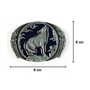 Boucle de ceinture Wolf Western, boucle de ceinture à la mode pour hommes Cool Retro Western Cowboy Wolf Leaf, ton gris émail bl