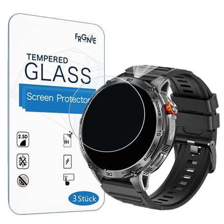 Frgnie Lot de 3 films de protection d'écran en verre HD compatibles avec la montre intelligente LIGE TX2 1