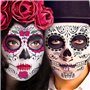 8 autocollants de crâne de sucre de tatouages de kits jour du maquillage mort