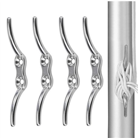 Taquet Bateau ArgentéCrochet de Taquet de Cordage Taquet Crochet Aveugle Crochet de Corde de Mât Inoxydable pour Corde de Stores