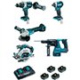 Ensemble de 5 machines MAKITA 18 V Li-Ion 5 Ah + ACCESSOIRES - DLX5038PTJ