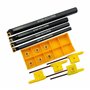 ASZLBYM 14 pièces trou intérieur Outil de tour S07K/S08K/S10K/S12M-SCLCR06 Porte-outil de tournage pour tour CNC indexable ensem