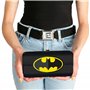 Buckle-Down - Portefeuille - Portefeuille à charnière à Boucle - Batman Icon Centeré/Bat Signal Stripe Noir/Jaune/Gris Unisexe A