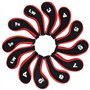 12 Pièces Capuchon de Golf Protection Club Golf Couvre Fer Golf Long Cou Impression de Numéro Couvre Fer Golf avec Fermeture à G