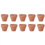 Ounona Lot de 10 mini-pots en terre cuite - pots fleurs/cactus - idéal pour plantes, loisirs créatifs, mariages, chambres d’enfa