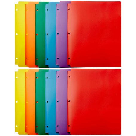 Amazon Basics chemises en plastique à 2 poches avec perforatrice 3 trous