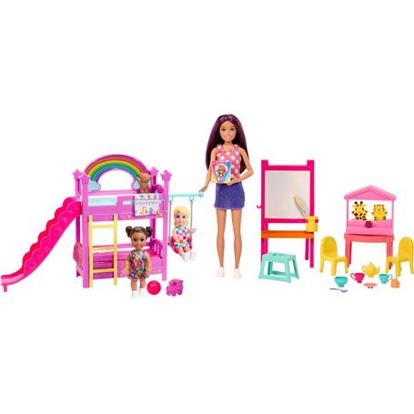 Barbie Coffret Garderie Skipper Premiers Jobs Puéricultrice avec 3 Poupées
