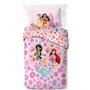 Jay Franco Disney Princesses Floral 100% Coton Parure de Lit Simple - Inclus Taie d'oreiller 50 x 70 cm