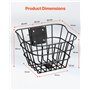 VEVOR Panier Avant de Vélo et Trottinette Électrique Métallique avec Support Fixe, 245 x 215 x 180 mm, Capacité de Charge 9 kg, 