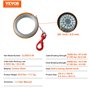 VEVOR Câble de Treuil Métallique 9,5 mm x 30,5 m Corde en Acier Galvanisé Résistance Rupture 67,6 kN avec Crochet Pivotant, Câbl