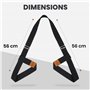 YOGATI Sangle de transport de yoga noir - Réglable, en coton durable, léger - Idéal pour le rangement du tapis de yoga et les ét
