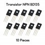 Kit de 10 transistors NPN BD135 45V 1.5A