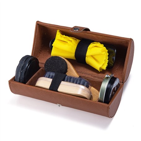 YUET Kit De Cirage Chaussure Noir Nettoyage De Chaussures Pour Cuir Marron Et Avec Brosse De Polissage