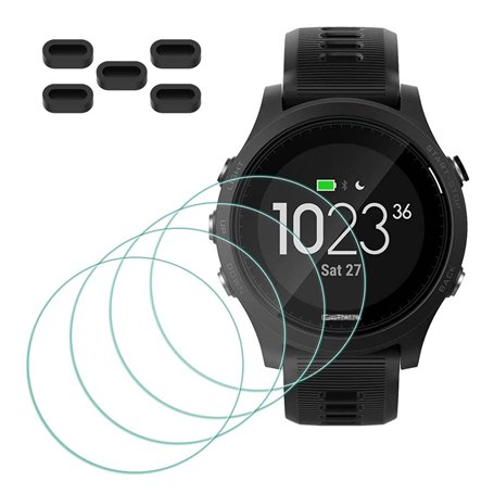 MTHGH Protection Écran pour Garmin Forerunner 935 Smartwatch Verre Trempé [4 pièces] + Bouchons anti-poussière 5 pièces
