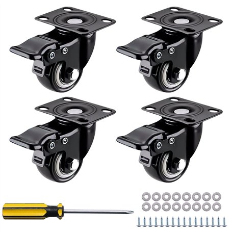 huahuo Lot de 4 roulettes pivotantes robustes de 40 mm