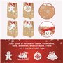 STCRERAG 24 PCS Sac Cadeau de Noël en Kraft Avec Ruban et Ornement - Emballage Cadeau Boite Pochette Papier Sachet Bonbon pour C