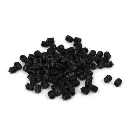 sourcing map Vis Pointeau Conique pour Poignée de Porte Vis Sans Tête Hexagonale M3x4mm acier carbone classe 12.9 100PCS