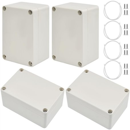 ADERTOS 4PCS Boîte de Dérivation Etanche IP65 Boîtes de Jonction Blanc Boîte de Projet Electronique Boîte de Connexion de Câblag