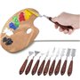 Gasea 9PCS Couteaux à Palette en Acier Inoxydable Peinture Mélange Dessin Grattoirs Outils Ensemble pour Les Accessoires de Pein