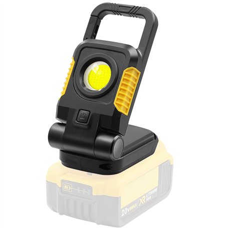 Zoe & Jim Lampe sans fil 18 V 1500 lumens compatible avec batterie DeWalt Projecteur de travail à LED Large faisceau avec protec