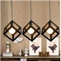 E27 Retro Métal Plafonnier Suspensions Luminaire Lustre Industriel Vintage Style Noir Créatif Metal Suspensions Luminaire Cube E