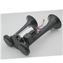 YIYIDA Car Horn Klaxon électrique pour camion 24V Double tube Noir Klaxon de voiture Klaxon d'air de voiture 170dB Haut - parleu