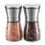WINSHEA Ensemble de moulins à sel et poivre en acier inoxydable de qualité supérieure avec corps en verre et grosseur réglable