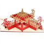 Medigy Carte d'Anniversaire Faite à Main 3D Pop Up Kirigami Creux Jardins de Suzhou Pliable Carte Postale de Voeux pour Annivers