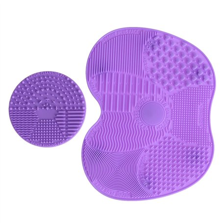 LEADSTAR 2 Pièces Tapis de Nettoyage de Brosse de Maquillage en Silicone avec Ventouse