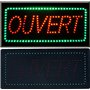 Enseigne lumineuse à LED Ouvert rouge/vert 48x24x2.5cm