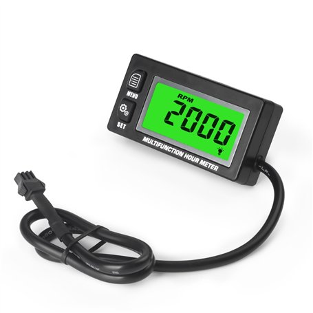 Runleader Compteur horaire auto-alimenté Tachymètre Voltmètre à batterie