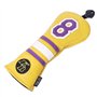 Couvre-club de golf en cuir PU souple jaune numéro 8 pour bois de parcours FW
