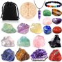 Purpledi 21pcs Ensemble de Cristaux de Guérison naturels