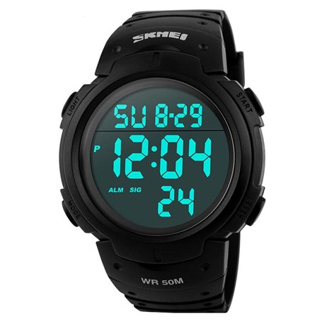 Montre de sport numérique Skmei - Pour homme - Étanche - Rétro-éclairage LED - Multifonctions