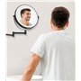 jutyum Miroir cosmétique mural avec grossissement 1X/10X - Éclairage LED - Miroir de maquillage mural avec éclairage à intensité