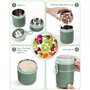 To Go Muesli Mug 530 ml + 180 ml, gobelet à yaourt isolé en acier inoxydable,Mug Thermo à Emporter avec Couvercle Anti-Fuite,710