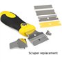 Grattoir réglable enlever colle carellage avec 8 lames de rechange Métallique + microfibre,Vitres/Miroir/Sol Nettoyage/grattoir