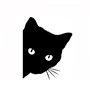 Autocollant Sticker Tête de Chat Noir Voiture Vinyle Scooter Car Tuning Camion