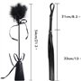 SM Bondage Flogger Fouet en cuir érotique Fétiche Masque pour les yeux avec plumes Tickler Cuir main fessée paddle jouets sexuel