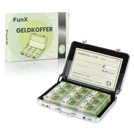 FunX® Valise en argent avec carte de vœux env. 10 x 7 cm