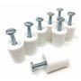 Lot de 8 butées de suspension pour volets roulants Blanc 28 mm