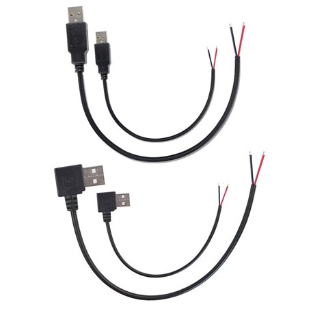 KSOPUERT Lot de 4 câbles USB 2.0 à fil nu à extrémité ouverte 30